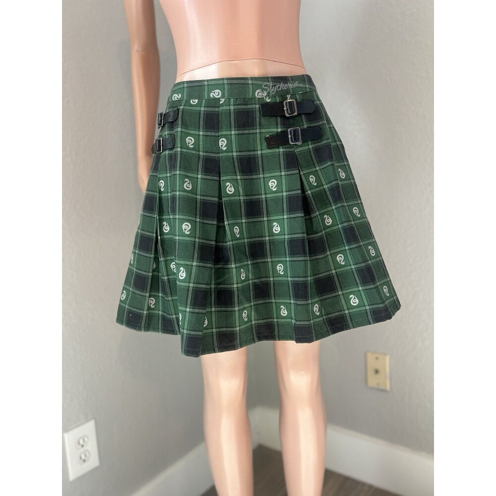 Wizarding World of Harry Potter Green Plaid Slytherin Skirt Size 2X MINI Y2K#101 - Picture 10 of 11